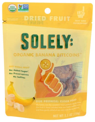 Solely Fruit Dried Banana Organic , 5.5 oz
 | Pack of 6 - Plan-txs