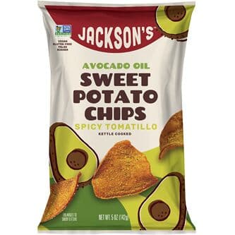Jackson's Sweet Potato Chips, Spicy Tomatillo, 5 oz | Pack of 12 - Plan-txs