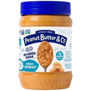 Peanut Butter & Co. Peanut Butter Spread, Simply Crunchy, 16 oz | Pack of 6 - Plan-txs
