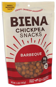 Biena Chickpea Snacks - Barbeque, 5 Oz. Bag | Pack of 8