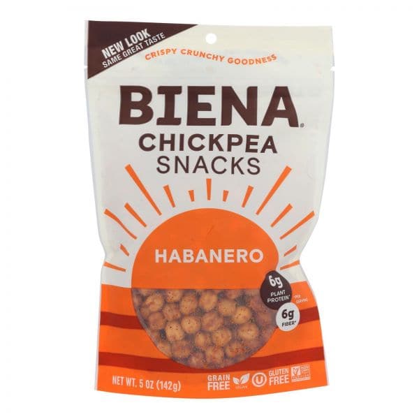 Biena Chickpea Snacks - Habanero, 5 oz | Pack of 8 - Plan-txs
