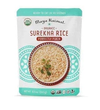 Maya Kaimal Perfectly Plain Surekha Rice 8.5 oz Pouch | Pack of 6 - Plan-txs