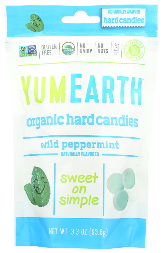 YumEarth Organic Candy Drops, Wild Peppermint, 3.3 Oz | Pack of 6 - Plan-txs