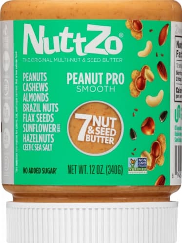 NuttZo Peanut Pro Smooth, 12 oz | Pack of 6 - Plan-txs