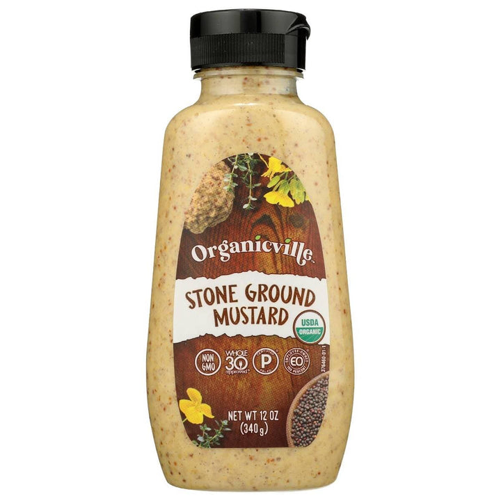 Organicville Organic Stone Ground Mustard 12 Oz
 | Pack of 12 - Plan-txs