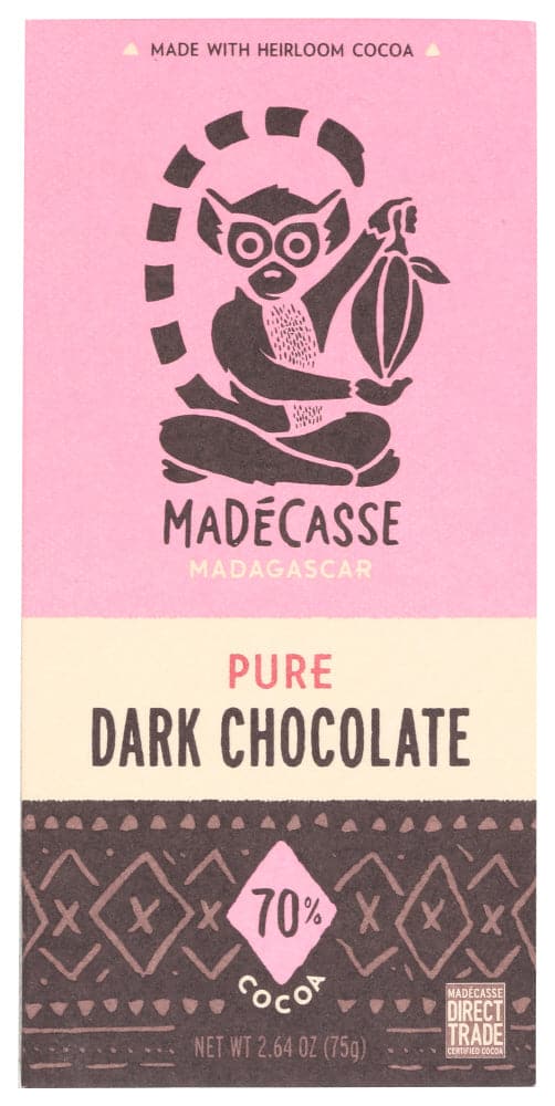 Beyond Good Madecasse 70% Cocoa Pure Dark Chocolate Bar, 2.64 Oz | Pack of 12 - Plan-txs