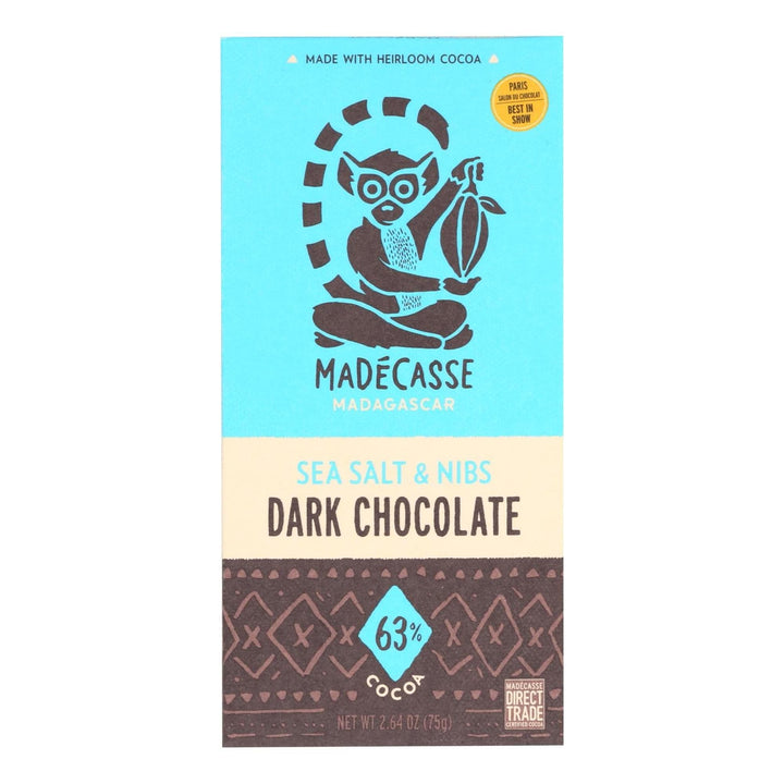 Beyond Good, Organic 63% Chocolate With Sea Salt And Nibs, 2.64 oz | Pack of 10 - Plan-txs