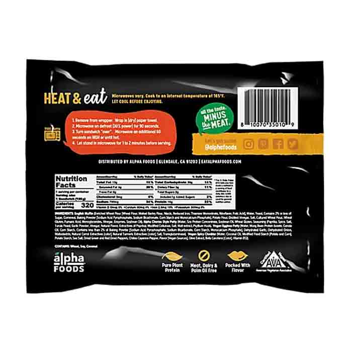 Alpha Foods - Sandwich Breakfast Chorizo, 5.5oz - Back