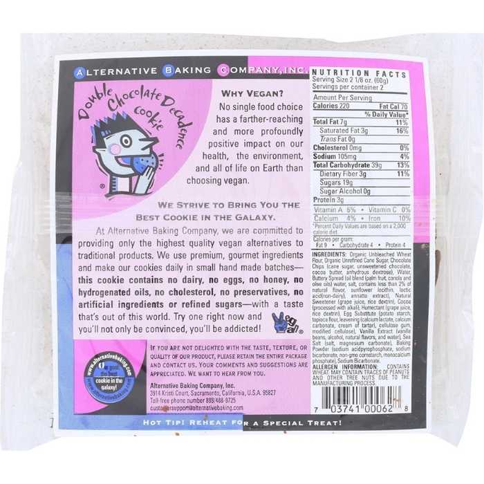 Alternative Baking Company - Vegan Cookie Double Chocolate Decadence back