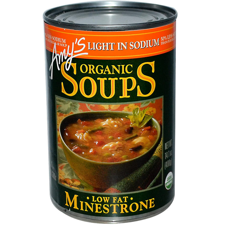 Amy's Organic Soup Minestrone Light in Sodium 14.1 Oz | Pack of 12 - Plan-txs