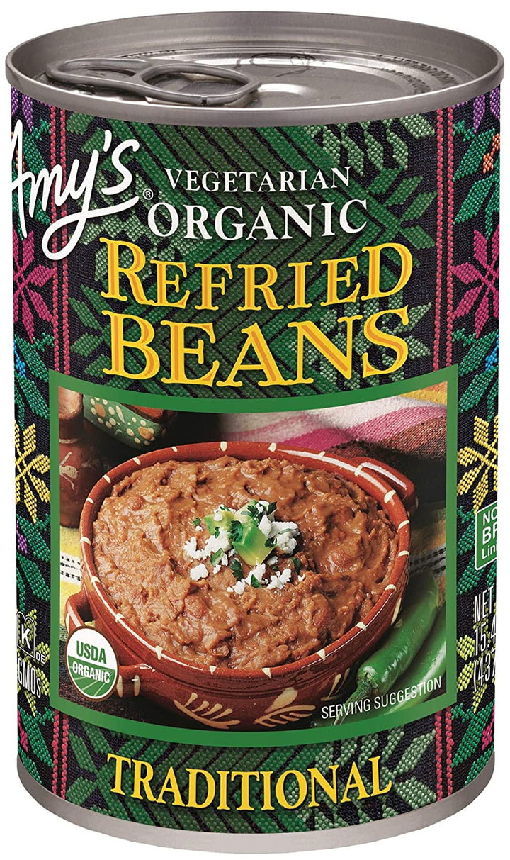 Amy's Refried Beans - Organic Traditional 15.40 oz
 | Pack of 12 - Plan-txs