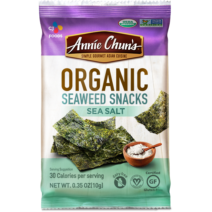 Annie Chun's Organic Seaweed Snacks Sea Salt 0.35oz | Pack of 12 - Plan-txs