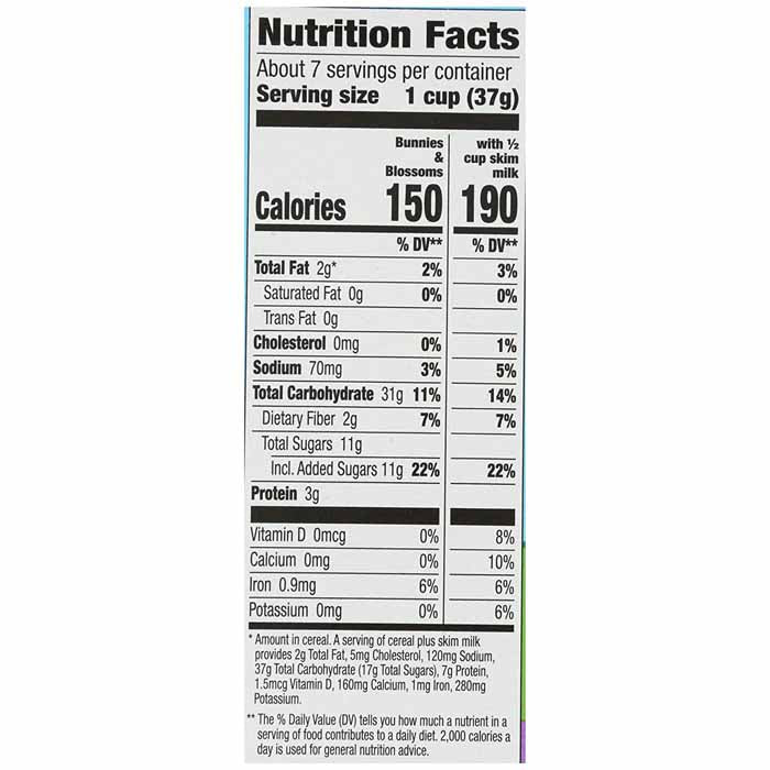 Annie's Homegrown Organic Cereal - Fruity Bunnies, 10oz - back