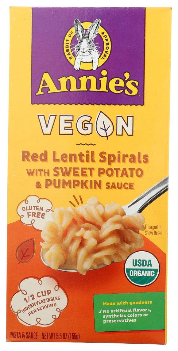 Annies Homegrown Pasta Lentil Sweet Potato Pumpkin, 5.5 oz | Pack of 8 - Plan-txs