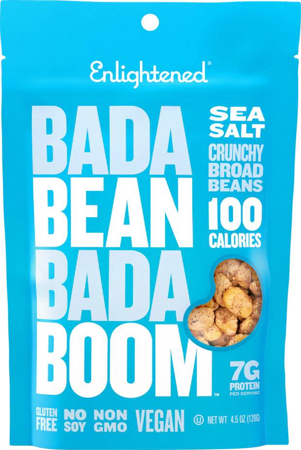 Bada Bean Bada Boom, Crunchy Broad Beans, Sea Salt, 4.5 oz  | Pack of 6 - Plan-txs