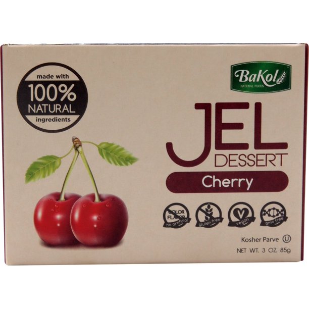 Bakol 100% Natural Jel Dessert Cherry 3 Oz | Pack of 12 - Plan-txs