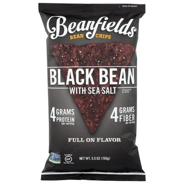 Beanfields - Black Bean Chips With Sea Salt, 5.5oz
 | Pack of 6 - Plan-txs
