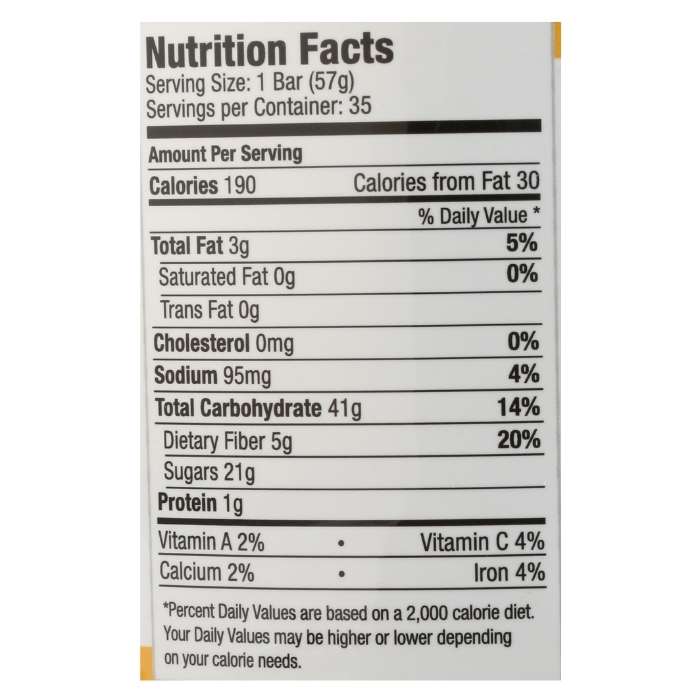 Betty Lou's - Gluten-Free Apricot Fruit Bars, 2oz - back