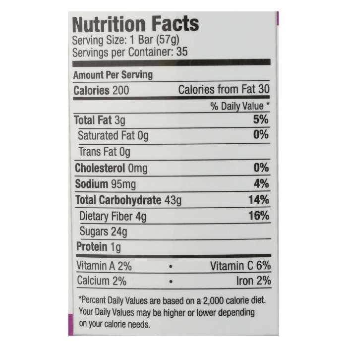 Betty Lou's - Gluten-Free Cherry Fruit Bars, 2oz - back