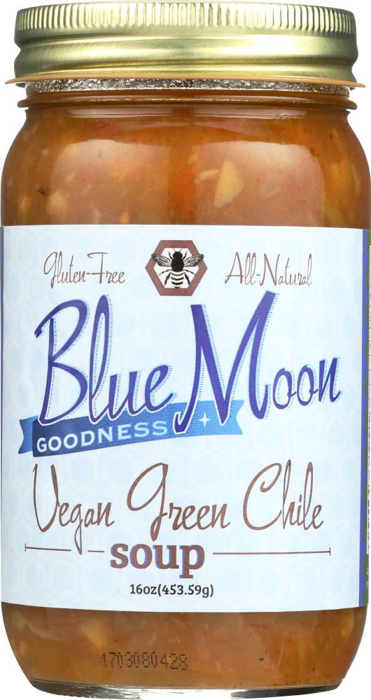 Blue Moon Goodness: Green Chile Vegan Soup , 16 Oz
 | Pack of 6 - Plan-txs