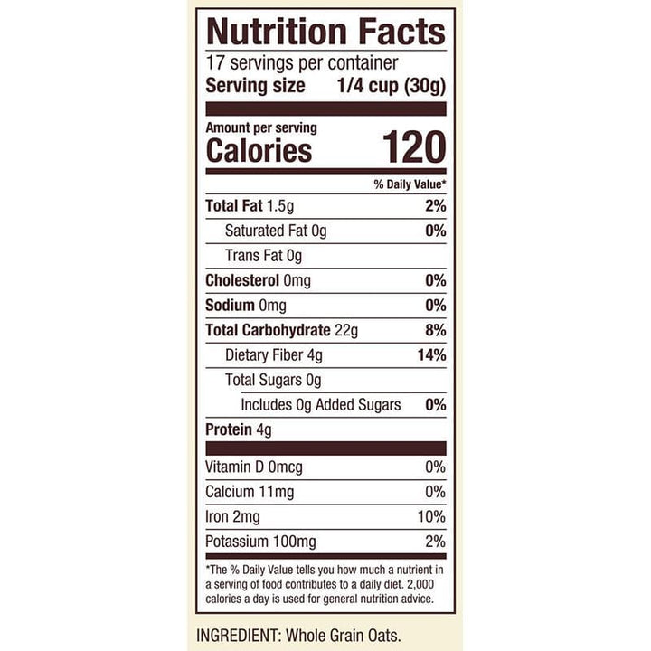 39978113771 - bobs red mill gf oat flour nutrition