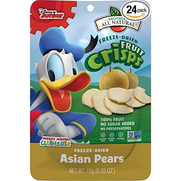 Brothers-ALL-Natural Donald Duck Crisps, Pear, 0.35 oz | Pack of 12 - Plan-txs