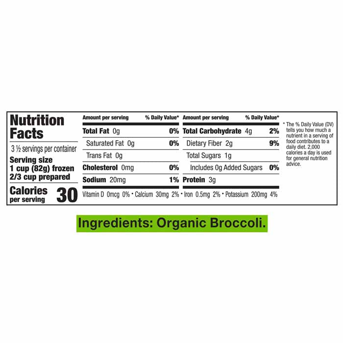 Cascadian Farm - Veg Broccoli Floret, 10oz - Back