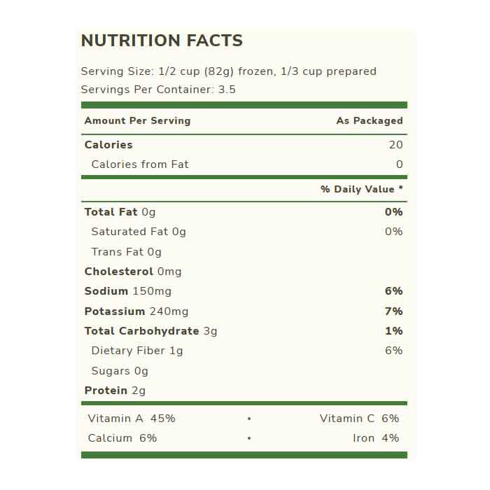 Cascadian Farm - Veg Spinach Chopped, 10oz - Back