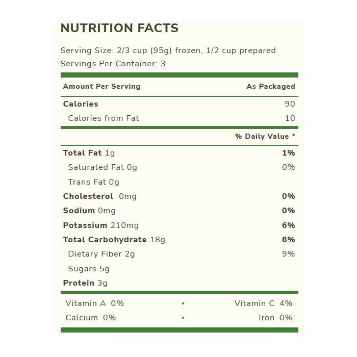 Cascadian Farm - Vegan Corn Sweet, 16oz - Back