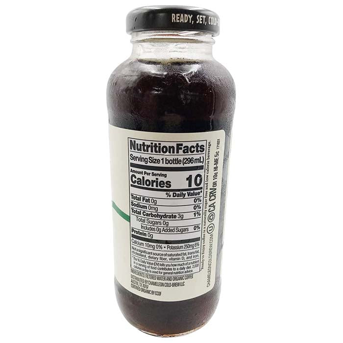 Chameleon Cold-Brew - Organic Cold Brew Coffee - Original Smooth Black, 10oz - back