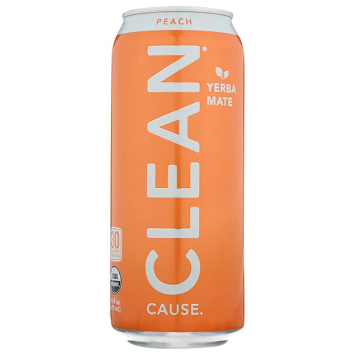 Clean Cause Yerba Mate Peach, 16 oz _ pack of 12