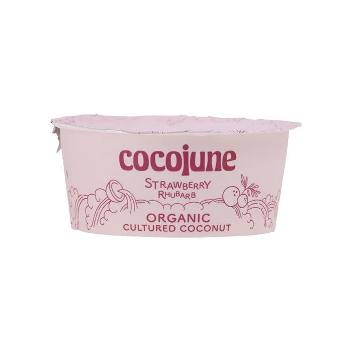 Cocojune - Organic Cultured Coconut Yogurt - Strawberry Rhubarb, 4oz