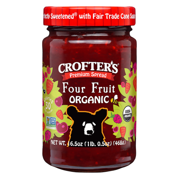 Crofter's Premium Spread Organic - Four Fruit 16.5 Oz | Pack of 6 - Plan-txs