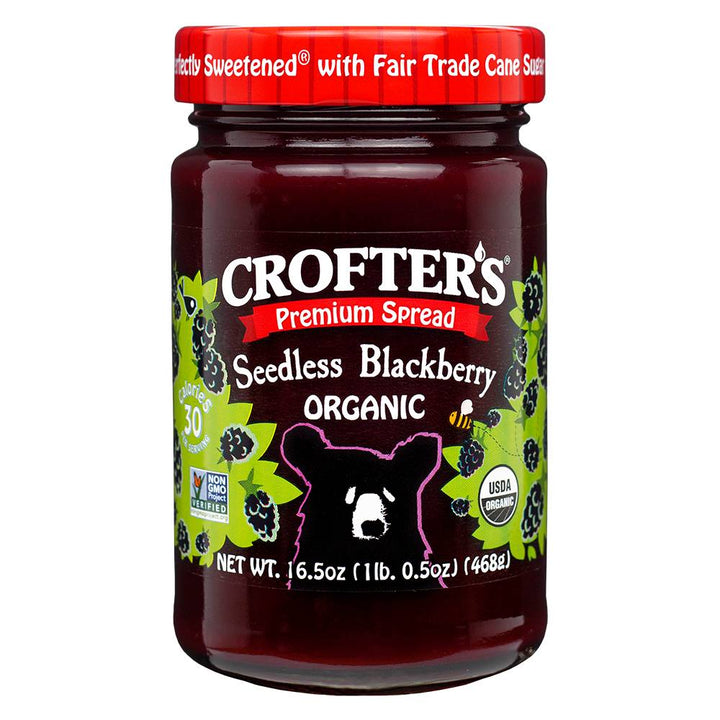 Crofter's - Organic Blackberry Seedless Fruit Spread, 16.5oz | Pack of 6 - Plan-txs