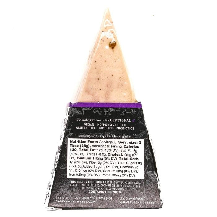 Dare Vegan Cheese - Balsamic Fig Brie, 6oz - back