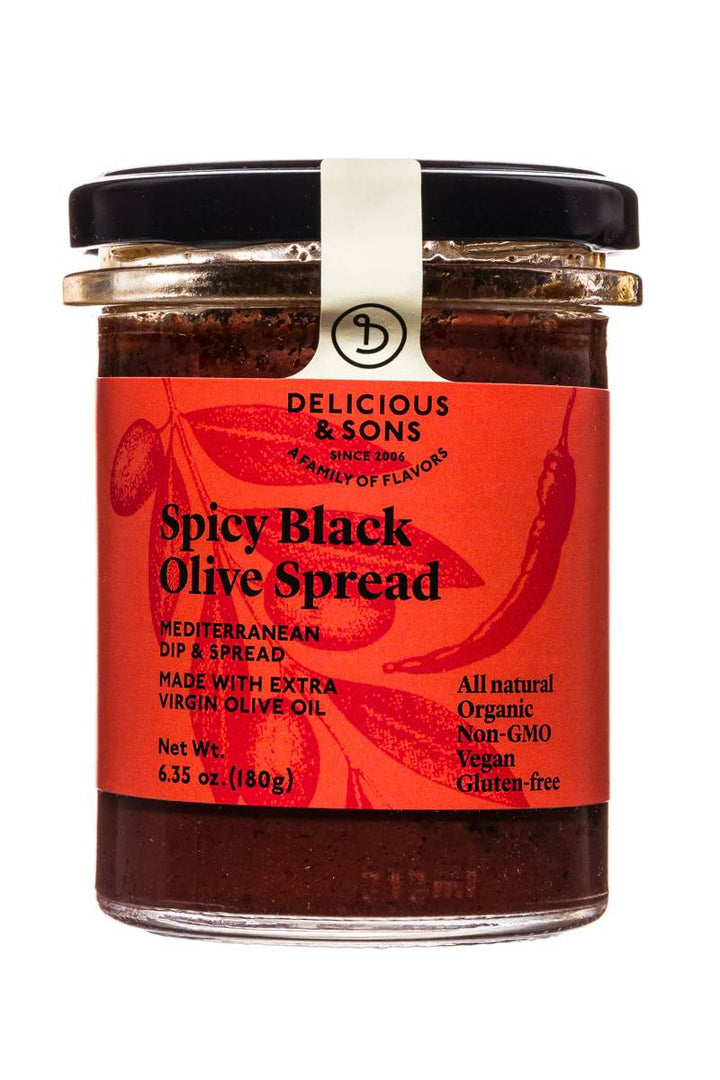 Delicious & Sons Spread Spicy Black Olive, 6.35 Oz | Pack of 6 - Plan-txs