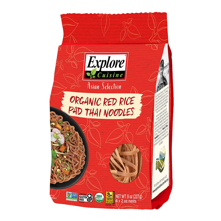EXPLORE CUISINE: Red Rice Pad Thai Noodles, 8 oz  | Pack of 6 - Plan-txs