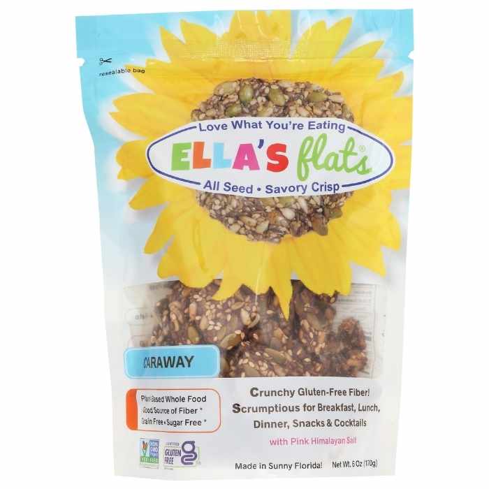 Ella's Flats - All Seed Savory Crisps, 6oz - Caraway