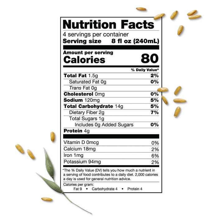 Elmhurst - Oat Milk  Unsweetened, 32oz - back