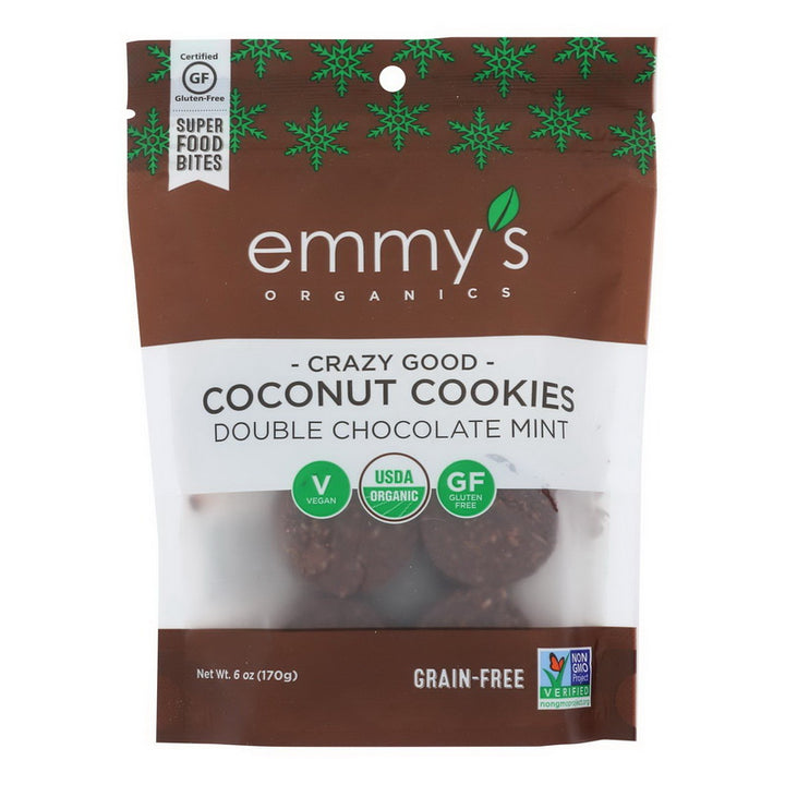 Emmy's Organics - Cookies Double Chocolate Mint, 6 oz
 | Pack of 8 - Plan-txs