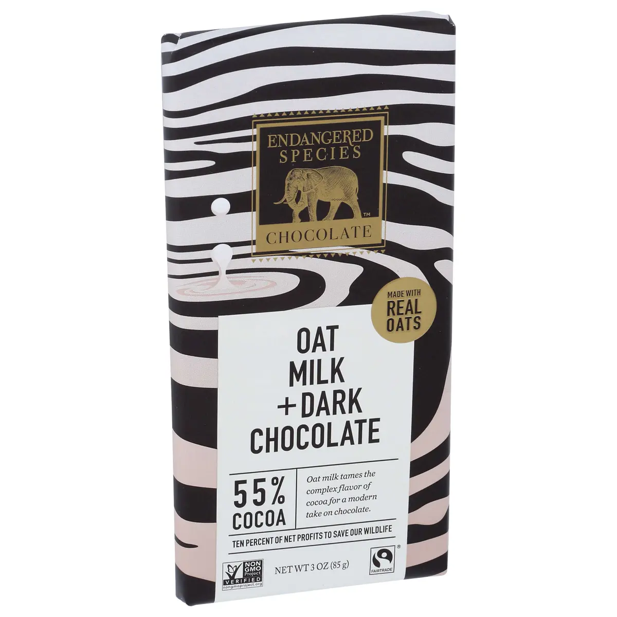 Endangered Species Bar Oat Milk Dark chocolate alate, 3 oz
 | Pack of 12 - Plan-txs