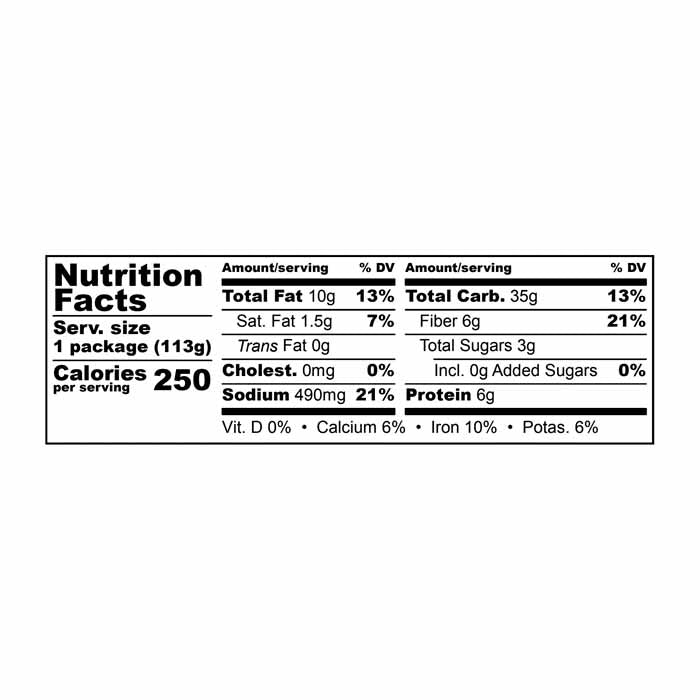 Fillo's - Walking Tamales Bean Salsa - Verde, 4oz - back