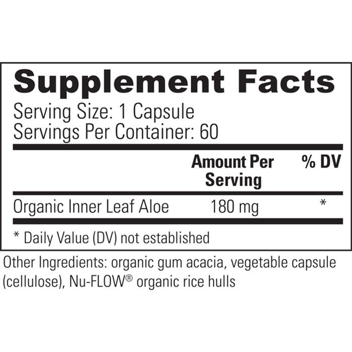 Global Healing - Aloe Fuzion™ Aloe Vera Supplement, 60ct - back