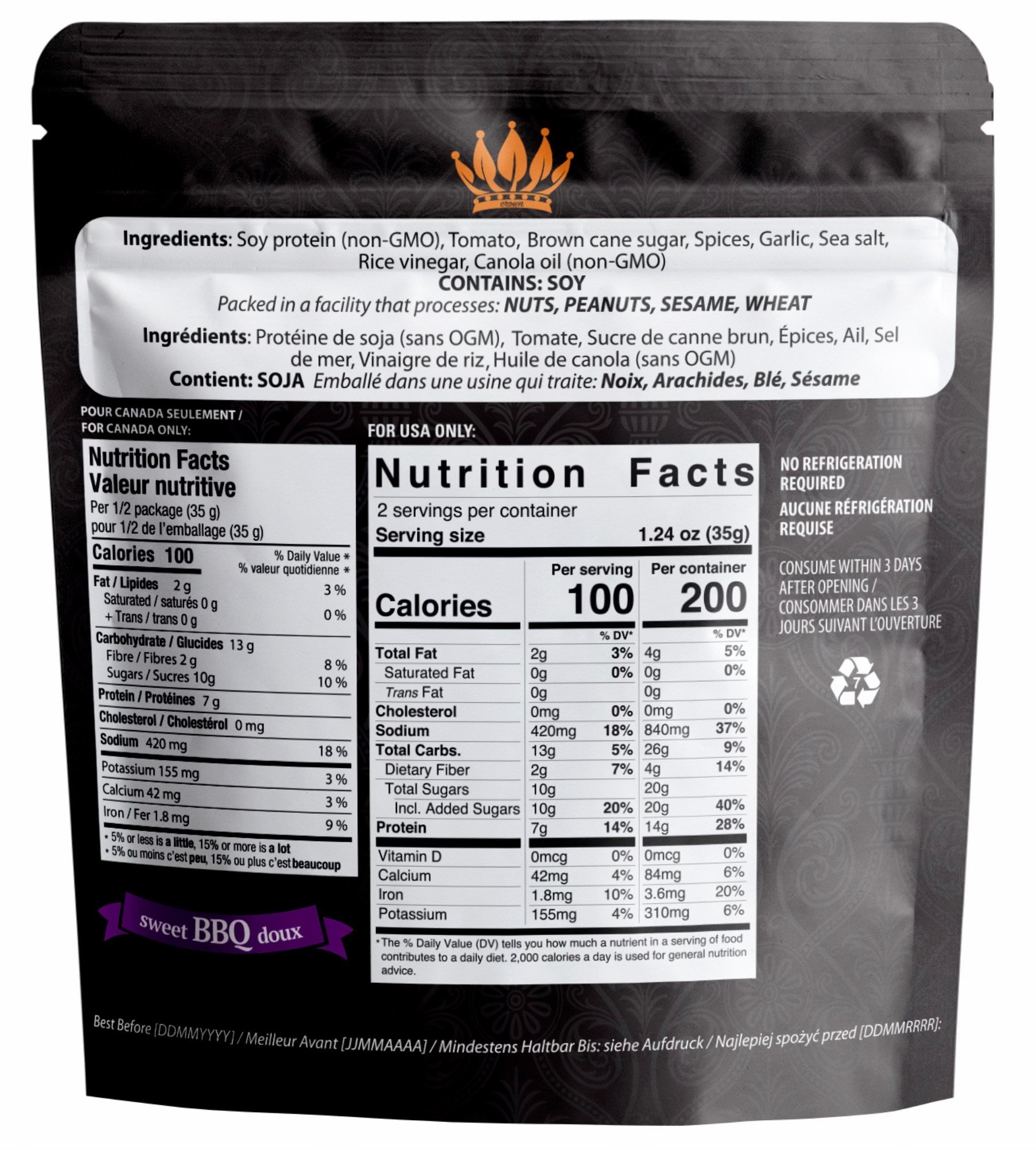 Noble Jerky - Vegan Jerky Sweet BBQ, 2.47oz - Plan-txs
