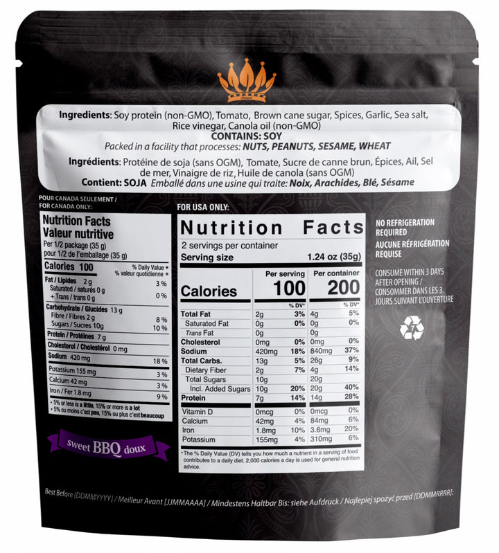 Noble Jerky - Vegan Jerky Sweet BBQ, 2.47oz - Plan-txs