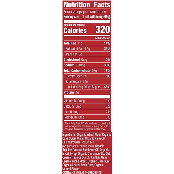 Immaculate Baking - Organic Cinnamon Rolls with Icing, 17.5oz - back