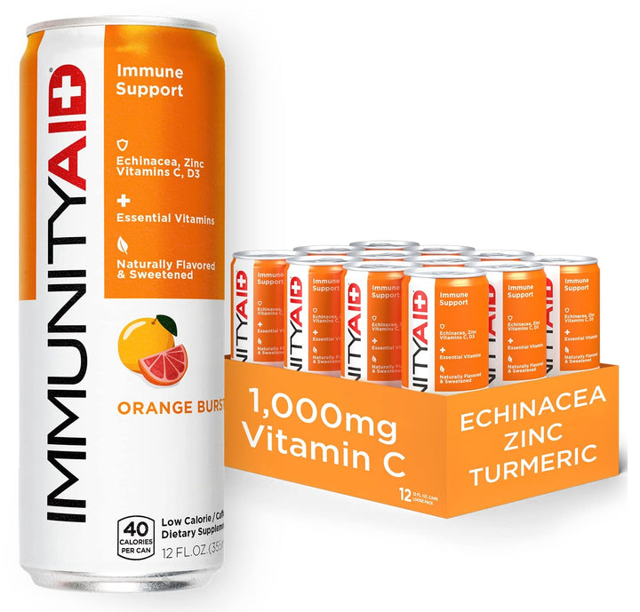 ImmunityAid Dietary Supplement Orange Burst 12.00 fl oz | Pack of 12 - Plan-txs