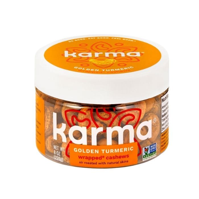 Karma Nuts - Golden Turmeric Wrapped Cashews, 8oz - front