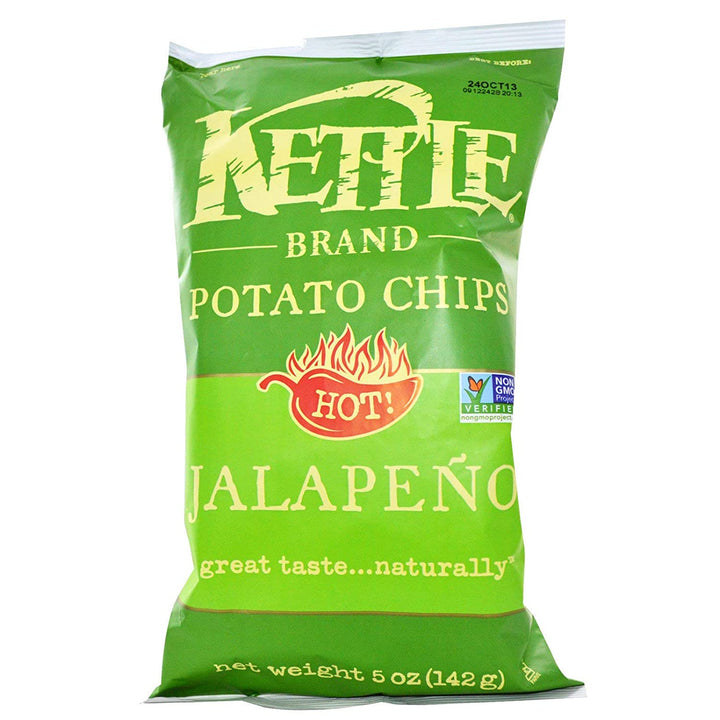 Kettle Foods Potato Chips - Jalapeno, 5 oz | Pack of 15 - Plan-txs