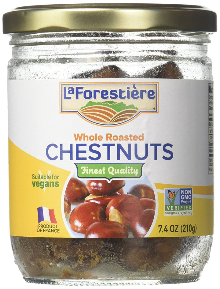 La Forestiere Roasted Whole Chestnuts 7.4 Oz Jar  | Pack of 12 - Plan-txs